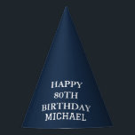 80th Birthday Party Celebration Navy Blue Adult Hat<br><div class="desc">Navy Blue celebration,  80th Birthday party hats.</div>