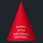 80th Birthday Party Celebration Red Adult Hat<br><div class="desc">Red and white,  modern,  celebration,  80th Birthday party hats.</div>
