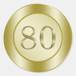 80th Birthday Party Classic Round Sticker