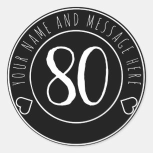 80th Birthday Party Cool Classic Classic Round Sticker