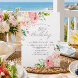 80th Birthday Party Feminine Pink Roses Floral Invitation<br><div class="desc">A beautiful and feminine party invitation to celebrate a 80th birthday in elegant style. This floral design is bordered with a frame of charming pink roses and greenery.  This invitation is available as a printed invitation or digital download.</div>