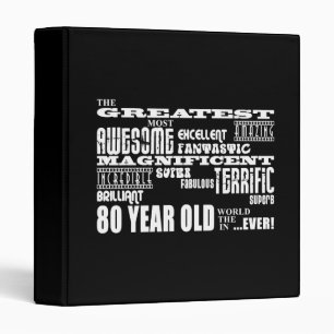 80th Birthday Party Greatest Eighty Year Old Binder