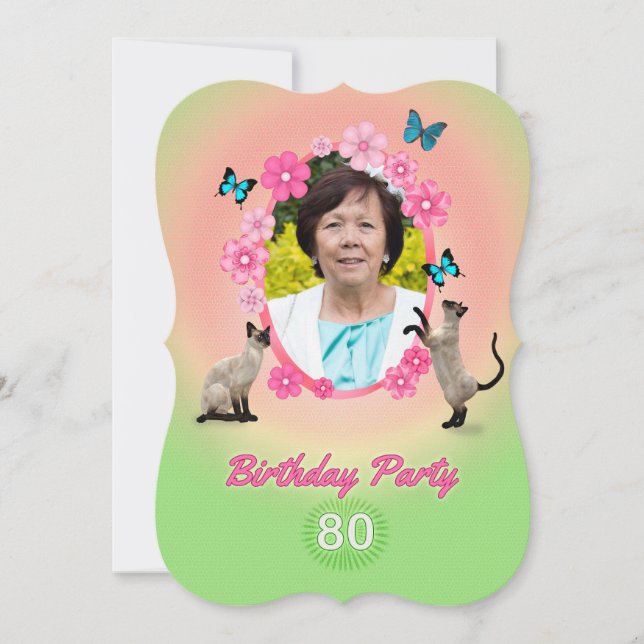 80th Birthday Party Invitation (Front)
