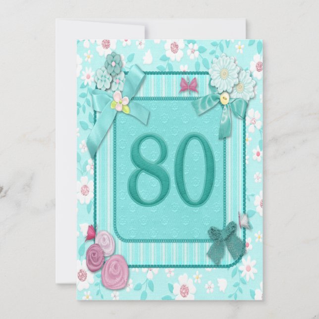 80th birthday party invitation (Front)