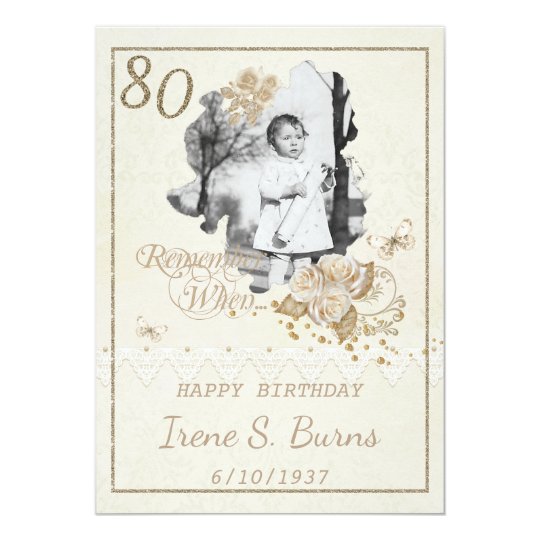 80th Birthday Party Invitation