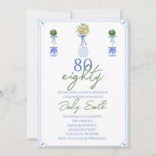 80th Birthday Party Invitation, Milestone Birthday Invitation
