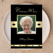 80th Birthday Party Invitation Photo 80th