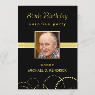 80th Birthday Party Invitations - Photo Optional