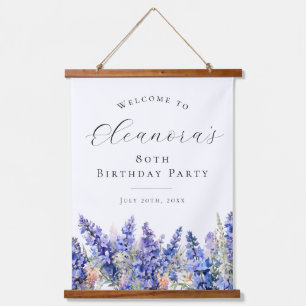 80th Birthday Party July Birth Flower Welcome Hanging Tapestry