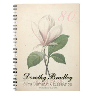 80th Birthday Party Magnolia Custom Guest Book