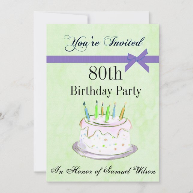 80th Birthday Party Personalized Invitation (Front)