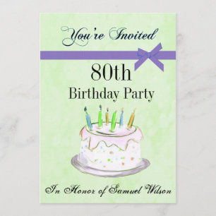 80th Birthday Party Personalized Invitation