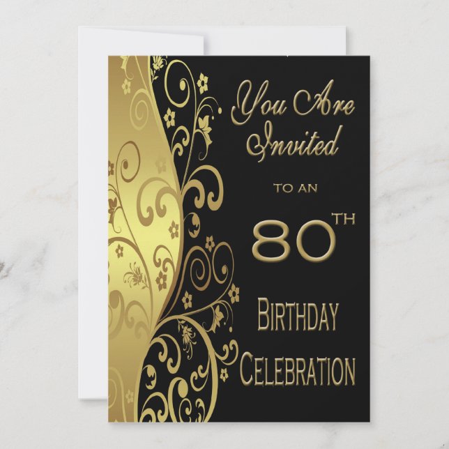 80th Birthday Party Personalized Invitation (Front)
