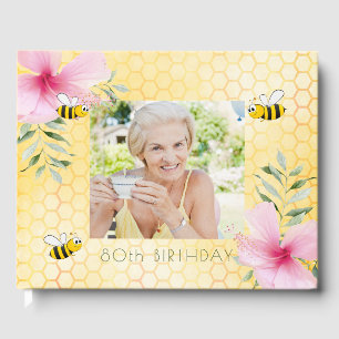 80th birthday party photo bumble bees honeycomb guest book