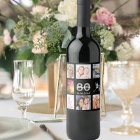80th birthday party photo collage black