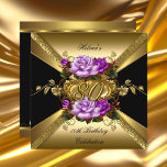 80th Birthday Party Purple Gold Roses Black Invitation<br><div class="desc">80th Birthday Party, Roses Purple Black Gold Birthday Party. Invitation floral flowers, Party birthday invites For All Ages 15th, 16th, 18th 21st, 20th, 30th, 40th, 50th, 60th, etc. This Design Style is Copyrighted © Content and Designs © 2000-2014 Zizzago™ (Trademark) and it's licensors. Customize with your own details and age....</div>