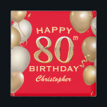 80th Birthday Party Red and Gold Balloons Magnet<br><div class="desc">80th Birthday Party Red and Gold Balloons and Confetti Magnet. For further customization,  please click the "Customize it" button and use our design tool to modify this template.</div>