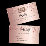 80th birthday party rose gold stars RSVP card<br><div class="desc">A rose gold gradient background decorated with stars.   Personalize and add your name and dates.</div>
