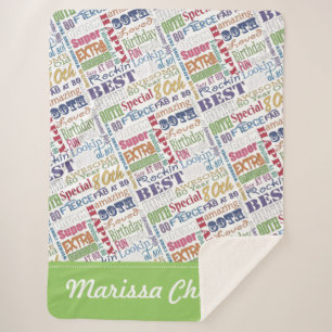 80th Birthday Party Special Personalized Monogram Sherpa Blanket