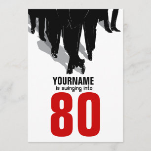 80th Birthday Party Swingers Rat Pack Invitation