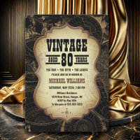 80th Birthday Party Vintage Theme World Map