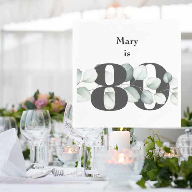 80th Birthday Personalized Cocktail Napkins (Creator Uploaded)
