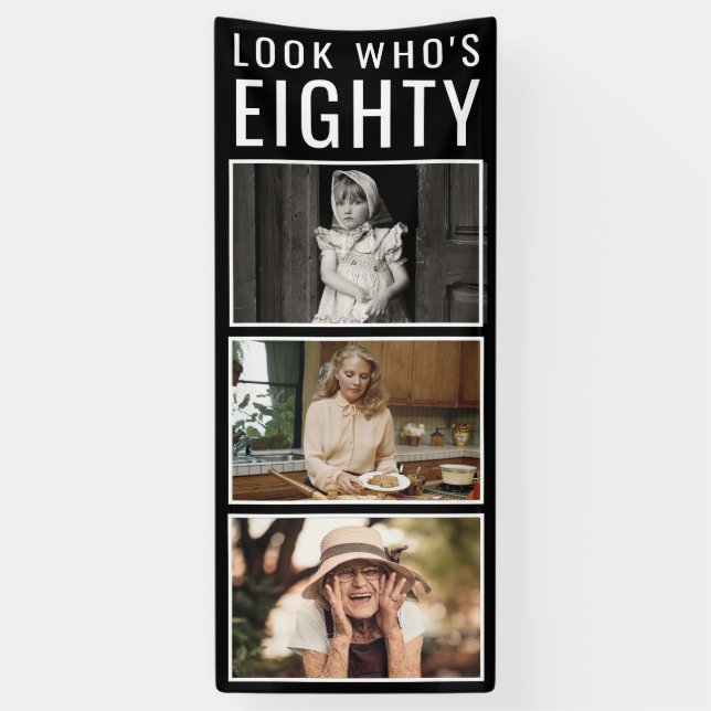 80th Birthday Photo Banner (Vertical)