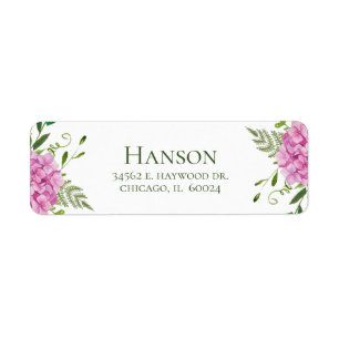 80th Birthday Pink Hydrangeas Adresse de retour