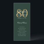 80th Birthday Program Gold Green Thank You<br><div class="desc">Elegant "Birthday Party Program" design featuring a formal typography script & custom text.</div>