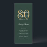 80th Birthday Program Gold Green Thank You<br><div class="desc">Elegant "Birthday Party Program" design featuring a formal typography script & custom text.</div>