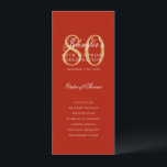 80th Birthday Program Gold Red Thank You<br><div class="desc">Elegant "Birthday Party Program" design featuring a formal typography script & custom text.</div>