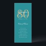 80th Birthday Program Gold Turquoise Thank You<br><div class="desc">Elegant "Birthday Party Program" design featuring a formal typography script & custom text.</div>