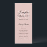 80th Birthday Program Thank You Blush Pink<br><div class="desc">Elegant "Birthday Party Program" design featuring a formal typography script & custom text.</div>