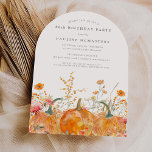 80th Birthday Pumpkin Wildflower Fall Watercolor Invitation<br><div class="desc">Fall pumpkins are nestled in delicate golden yellow and orange wildflowers to create an elegant aesthetic. All of the text is editable so you can easily craft your own special mood.</div>