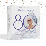 80th Birthday Purple Wisteria Floral Custom Album Binder<br><div class="desc">80th Birthday Purple Wisteria Floral Custom Album 3 ring binder. A delicate and feminine purple floral and botanical themed birthday party binder. It features beautiful wisteria flowers and a custom photo you can change to your own! The designer is always ready to help, contact her if you need help with...</div>