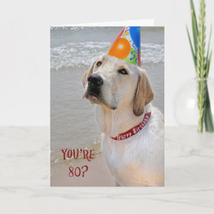 80th Birthday Retriever Card
