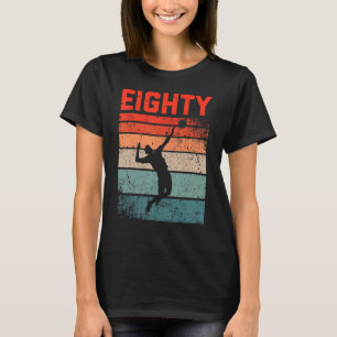 80th Birthday Retro Volleyball 80 Years Old Man Wo T-Shirt
