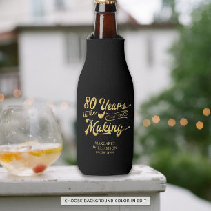 80th Birthday Retro Years in the Making Name Bottle Cooler