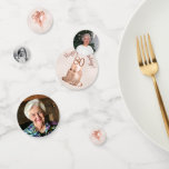 80th Birthday Rose Gold Cake Photo Confetti<br><div class="desc">These festive 80th Birthday table confetti with a rose gold cake with glitter and a flower with happy birthday on the front of one and rose gold balloons on a blush foil background on 2 and 3 different photos of your loved one on the backs would be perfect for celebrating...</div>