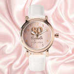 80th Birthday rose gold name Watch<br><div class="desc">A gift for a 80th birthday. A rose gold gradient background colour.   Add a name,  date</div>