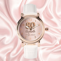 80th Birthday rose gold name