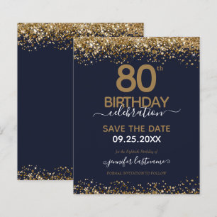 80th Birthday Save the Date Budget Invitation