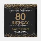 80th Birthday Save the Date Magnet