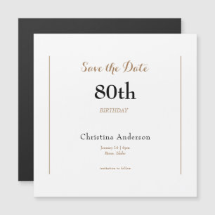 80th Birthday Save the Date Magnetic Invitation