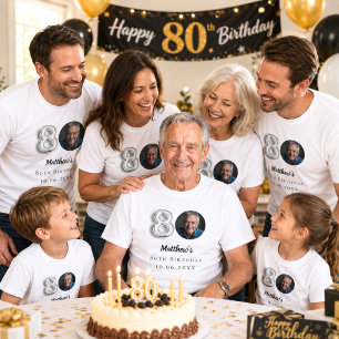 80th birthday silver photo T-Shirt