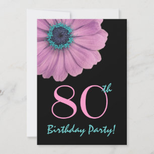 80th Birthday Template - Pink Daisy