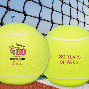 80th Birthday Tennis Gift for Her - Still Acing It Balls