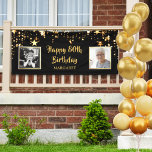 80th Birthday Then & Now Photos Personalized Banner<br><div class="desc">Honour and celebrate the 80-year-old and welcome party guests with this black and gold star themed banner sign featuring THEN and NOW photos of the birthday man or woman. Title is editable for ANY birthday. PHOTO TIP: For fastest/best results, choose a photo with the subject in the middle and/or pre-crop...</div>