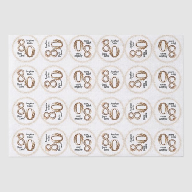 80th Birthday Tissue Paper (Front)