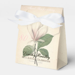80th Birthday Vintage Magnolia Thank You Favour Favor Box